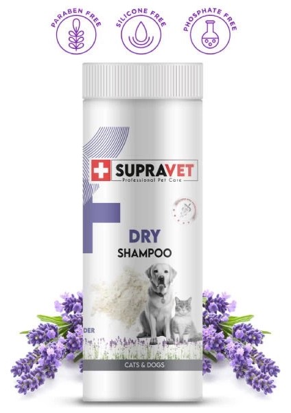 Supravet Dry Shampoo Lavanta Özlü Kedi ve Köpek Toz Şampuan 150 ml
