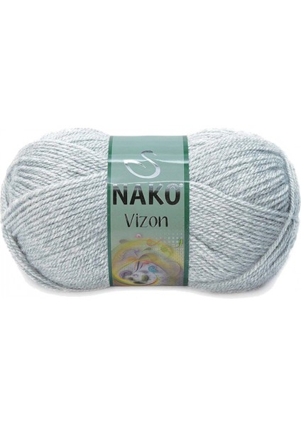 5 Adet Vizon Premium Akrilik El Örgü Ipi Yünü Renk NO:195 Açık Gri Melanj fiyatları