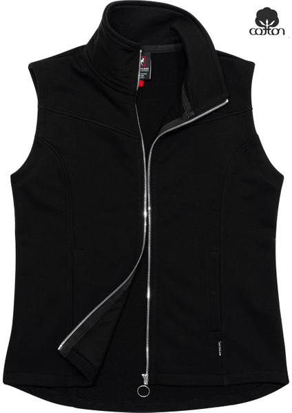 Kadın Catia Bol ve Rahat Kesim Üç Iplik Şardonsuz Pamuk Sweat Yelek Siyah fiyatları