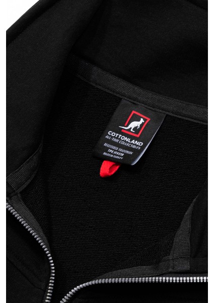 Kadın Catia Bol ve Rahat Kesim Üç Iplik Şardonsuz Pamuk Sweat Yelek Siyah fırsatları