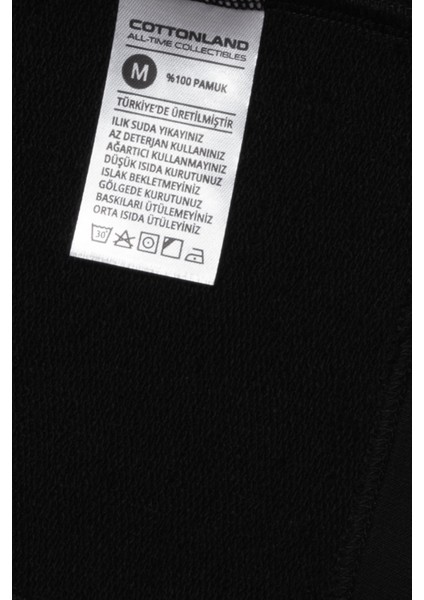 Kadın Catia Bol ve Rahat Kesim Üç Iplik Şardonsuz Pamuk Sweat Yelek Siyah