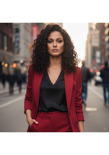 Gerçek Front Lace Tül Peruk / Derin Dalgalı / Doğal 50/55CM