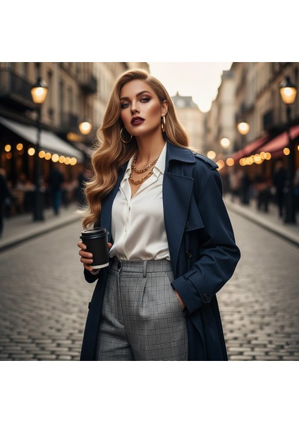 Dalgalı Front Lace Gerçek Tül Peruk / Sıcak Karamel / 70/75CM