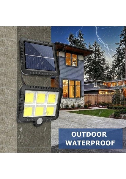Güneş Enerjili 6 Cob LED Projektör Lamba | Hareket Sensörlü | Su Geçirmez Dış Mekan Aydınlatma | Solar Bahçe ve Güvenlik Lambası fiyatları