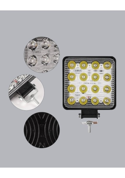16 LED Off-Road Çalışma Lambası – Alüminyum Gövde, Suya ve Darbeye Dayanıklı, 12/24V fiyatları