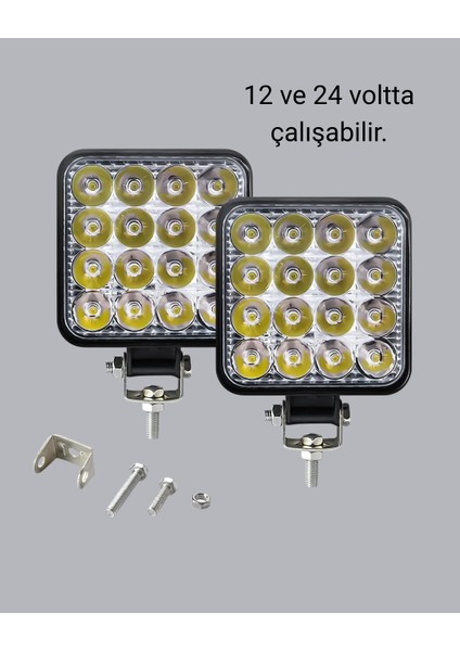 16 LED Off-Road Çalışma Lambası – Alüminyum Gövde, Suya ve Darbeye Dayanıklı, 12/24V fırsatları