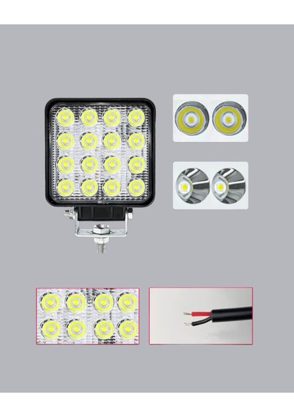 16 LED Off-Road Çalışma Lambası – Alüminyum Gövde, Suya ve Darbeye Dayanıklı, 12/24V indirimleri