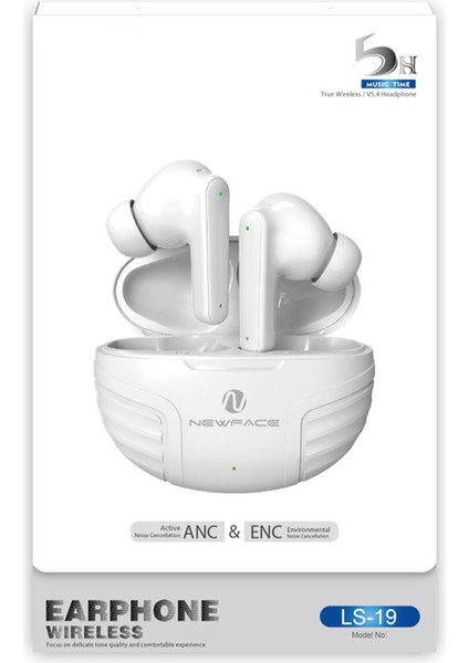 Ls-19 Aktif Gürültü Engelleyici Özellikli Bluetooth 5.4 Kablosuz Airpods Kulaklık Beyaz fiyatları