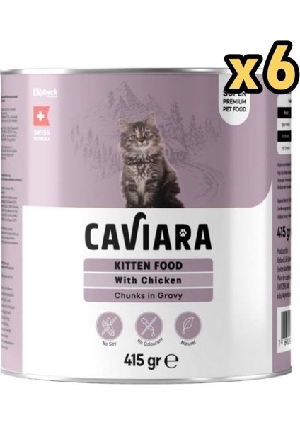 Sos Içinde Et Parçacıklı Tavuklu Yavru Kedi Konservesi 415 gr x 6 Adet