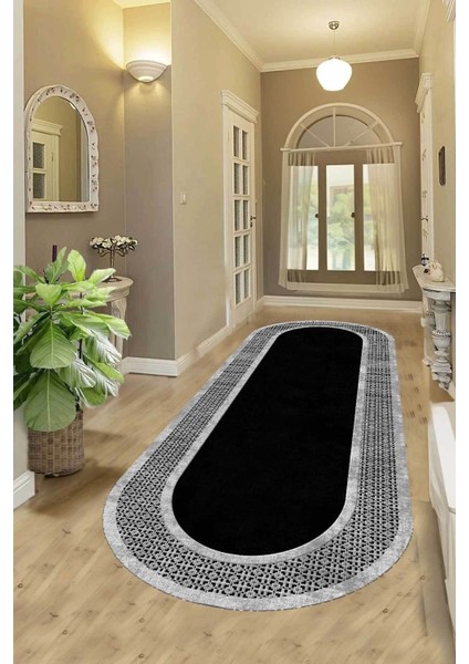 Beyaz Yıkanabilir Kaymaz Taban Dekoratif Salon ve Mutfak Halısı Yolluk