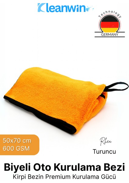 Rhea 50X70CM 600 Gsm Mikrofiber Oto Kurulama Bezi – Ev ve Araç Için Profesyonel Temizlik Bezi