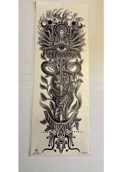 Yoga 1 Hafta Kalıcı Tam Kol Bacak Yapıştırma Geçici Dövme 46 cm