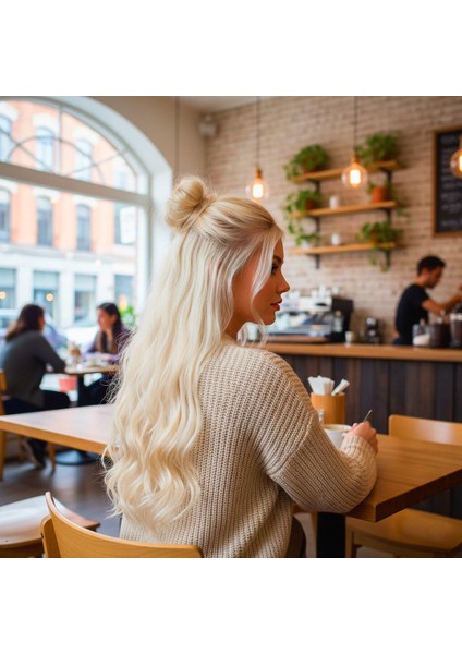 Fiber Sentetik Kabarık Dalgalı 8 Parça Çıt Çıt / Platin