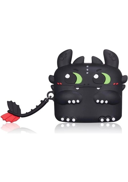 Airpods Pro 3. Nesil Uyumlu Night-Fury Tasarımlı Karakter Silikon Koruma Kılıf ( 2025 )