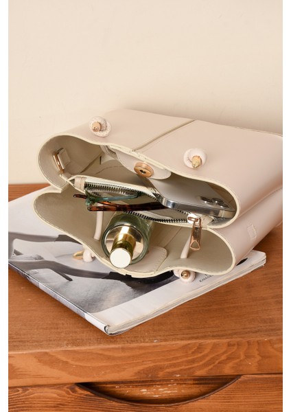 Kadın 3 Bölmeli Kaliteli Şık Çanta Omuzdan Asmalı Elden Tutmalı Askılı fırsatları