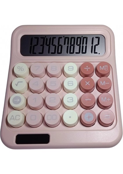 Pembe 12 Hane Renkli Yuvarlak Tuş Takımı Hesap Makinesi fiyatları