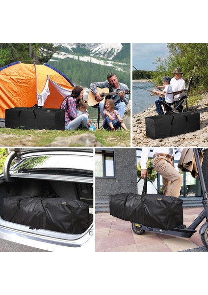 Taşıma Çantası, Fermuarlı Dayanıklı Seyahat Spor, Kamp Malzemeleri Saklama Çantası, Hurç, Valiz, 70L Orta Boy - Siyah