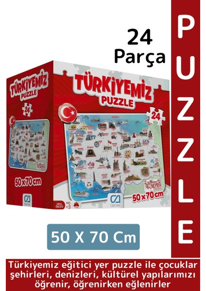 Eğlenceli Şehir Deniz Kültürel Tarihi Yapı Öğretici Bilgi Tazeleyen Eğitici Türkiyemiz 24 Parça