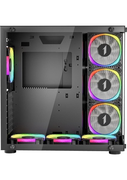 Sp8 Siyah 750W 80+ Sılver Atx 3.1 Argb 7X12CM Fan Temperli Cam USB 3.0 Atx Kasa modelleri