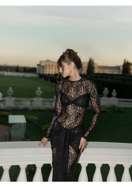 Anna Dantel Drapeli Elbise indirimleri