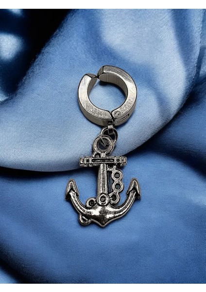 Sıkıştırmalı Mıknatıslı Çapa Model Sallantılı Erkek 316L Çelik Küpe 1 Adet modelleri