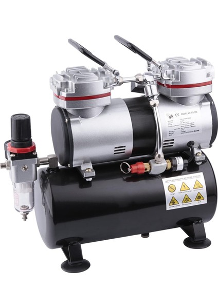 AS-196 Airbrush Mini Kompresör Lufttank/basınçlı/6 Bar/auto Stop 186W