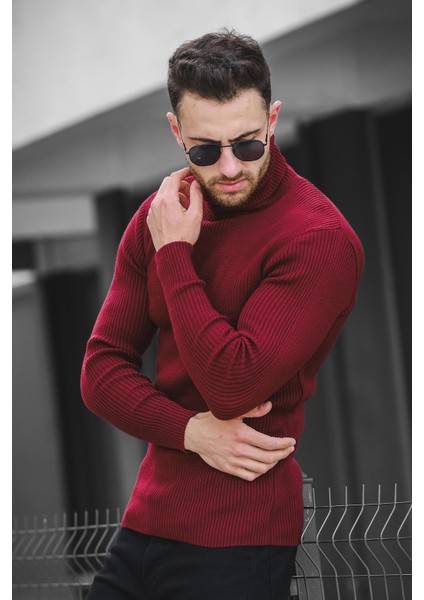 Seka 813 Ince Fitilli Slim Fit Erkek Boğazlı Kazak