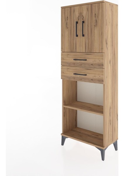 Arges Dolap 3 Raflı 2 Çekmeceli 2 Kapaklı 60X30X163 Çam-Çam modelleri