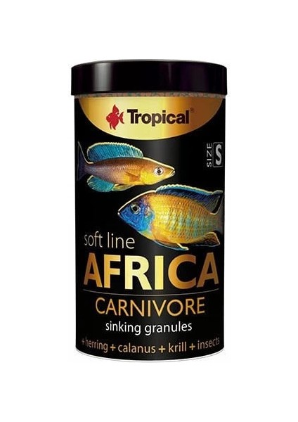 Tropical Softline Africa Africa Balıkları Için Yumuşak Taneli Balık Yemi Small 250 ml 150 gr