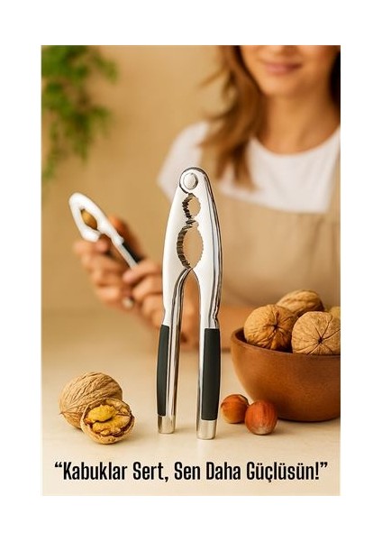Metal Ceviz Kıracağı – Kauçuk Tutma Yerli | Fındık, Ceviz, Badem Için Ergonomik Kırıcı