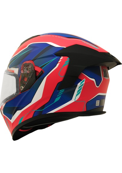 Gp My Helmet MKS001-RBW Yarış Spoiler Güneş Vizörlü Şeffaf Full Face Motosiklet Kaskı M indirimleri