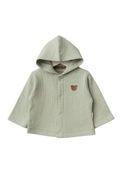 Kapüşonlu Bebek Hırka Mint