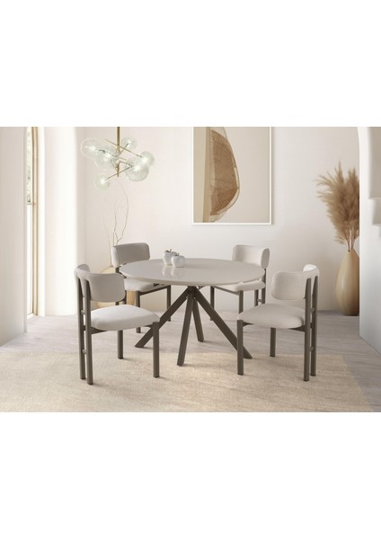 Nova T Yuvarlak Açılır Mutfak Masa Sandalye Takımı 70X120CM