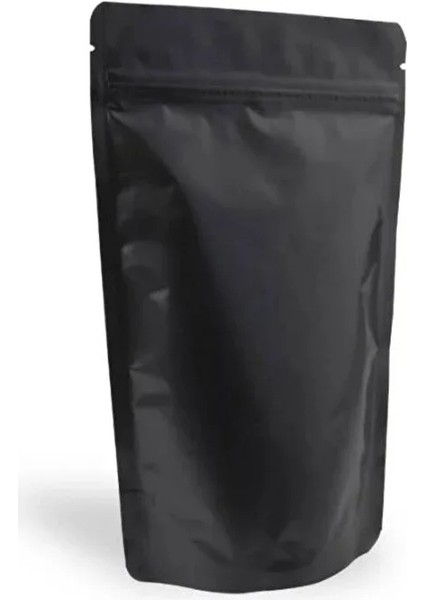 Siyah Alüminyum Kilitli Doypack 13X22,5X7CM 250 gr 25 Adet
