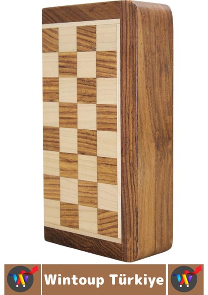 Premium Yüksek Kalite Özel Vernikli Mıknatıs Taşlı Ahşap Katlanabilir Kutulu Satranç Takımı 17.5 cm fırsatları