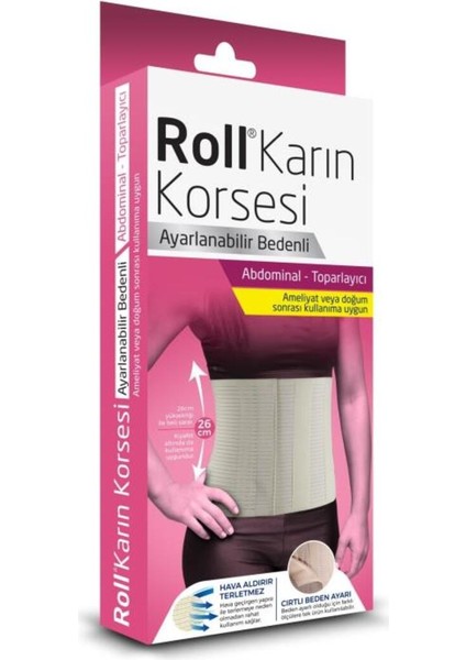 Roll Karın Korsesi Ayarlanabilir Bedenli