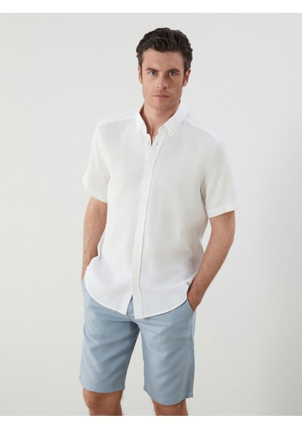Yeni Sezon Standart Kalıp Kısa Kollu Gabardin Erkek Gömlek