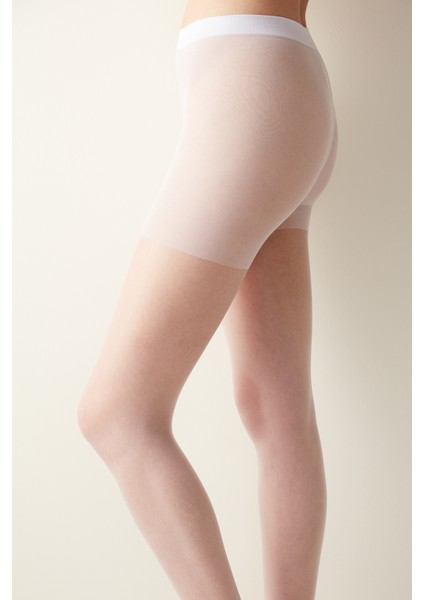 Beyaz Fashion Fit 15 Külotlu Çorap