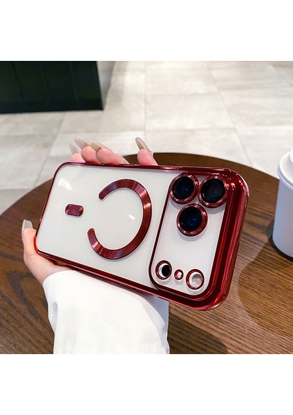 Apple iPhone 17 Pro Için Magsafe ile Uyumlu Kılıf Kamera Lensli Korumalı Şeffaf Silikon Kapak