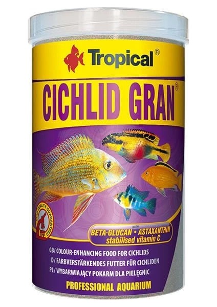 Tropical Cichlid Gran Cichlid Balıkları Için Renklendirici Granül Balık Yemi 250 ml 138 gr