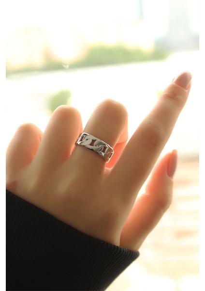 Yeni Sezon Gümüş Renk Zincir Yüzük fiyatları