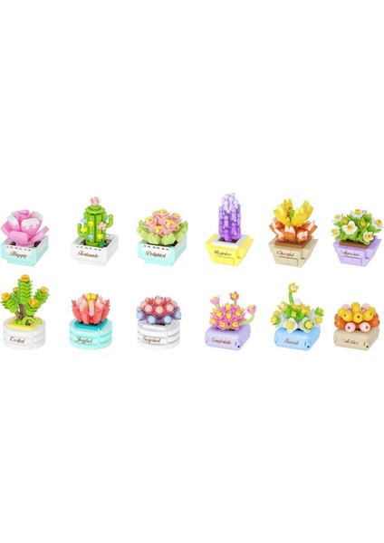 Koco Saksı Çiçekleri Sukulent Serisi 3D Puzzle Koleksiyon Tam Set - 12 Adet fırsatları