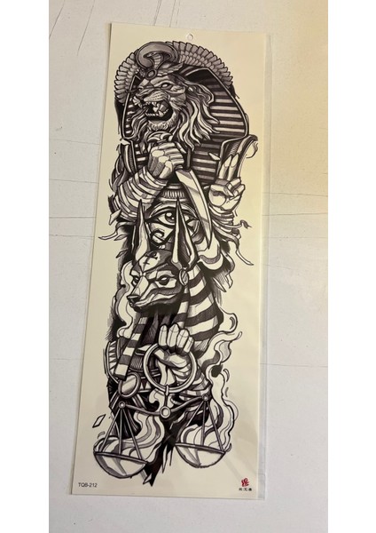 Aslan Kral 1 Hafta Kalıcı Tam Kol Bacak Yapıştırma Geçici Dövme 46 cm