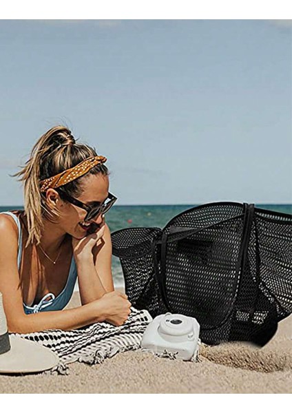 Lüks Büyük Kapasiteli Fileli Omuz Çantası