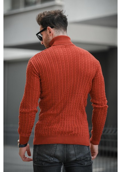 Seka 821 Dar Kesim Saç Örgü Body Erkek Boğazlı Kazak modelleri