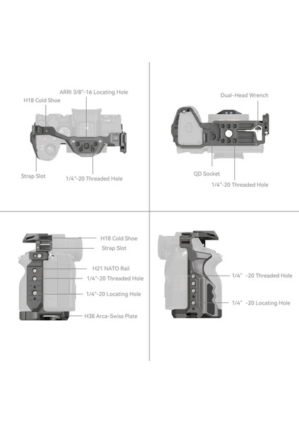 4481 Sony 7r V / 7 Iv / 7s Iıı / 1 / 7r Iv Için Hawklock Hızlı Çıkarma Kafesi fiyatları