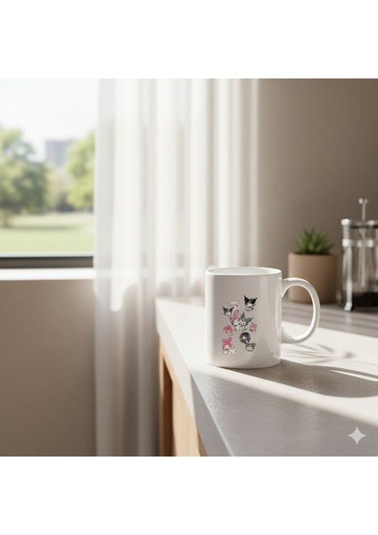 🖤 Kuromi Baskılı Hediyelik Kupa Fincan – Sevimliliği Asi Tarafıyla Sevenlere Özel! fiyatları