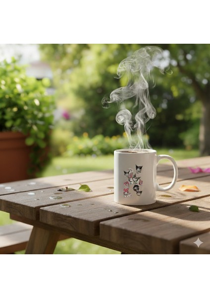 🖤 Kuromi Baskılı Hediyelik Kupa Fincan – Sevimliliği Asi Tarafıyla Sevenlere Özel! modelleri