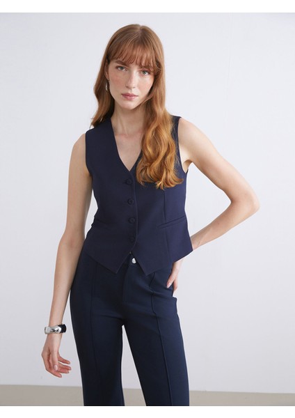 Yeni Sezon V Yaka Kadın Klasik Yelek