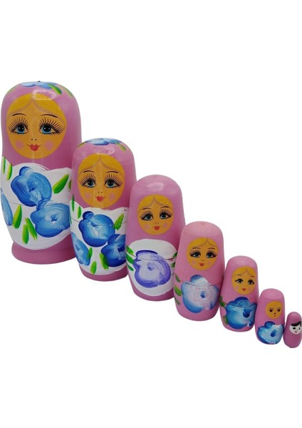 Ahşap Matruşka Bebek Yedili Set Gül Pembe fiyatları